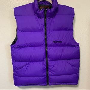 Marmot goose Down puffer vest Y2K zipper purple size medium